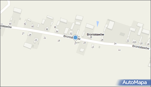 Bronisławów, Bronisławów, 17, mapa Bronisławów