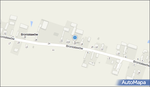 Bronisławów, Bronisławów, 20, mapa Bronisławów