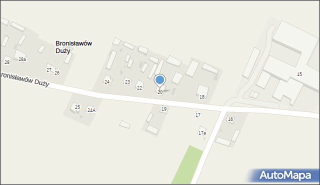 Bronisławów Duży, Bronisławów Duży, 20, mapa Bronisławów Duży