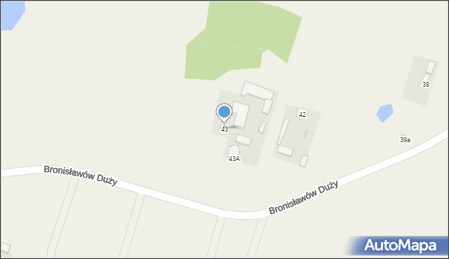 Bronisławów Duży, Bronisławów Duży, 43, mapa Bronisławów Duży