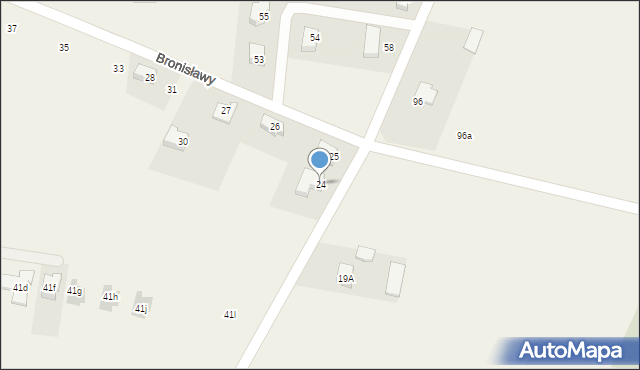 Bronisławy, Bronisławy, 24, mapa Bronisławy