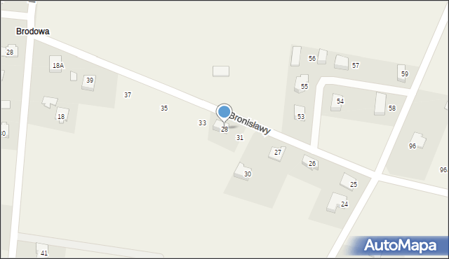 Bronisławy, Bronisławy, 28, mapa Bronisławy