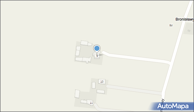 Bronisławy, Bronisławy, 9, mapa Bronisławy