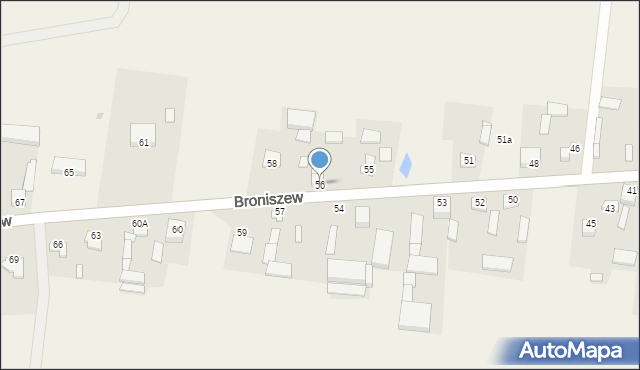 Broniszew, Broniszew, 56, mapa Broniszew