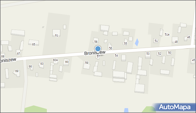 Broniszew, Broniszew, 57, mapa Broniszew