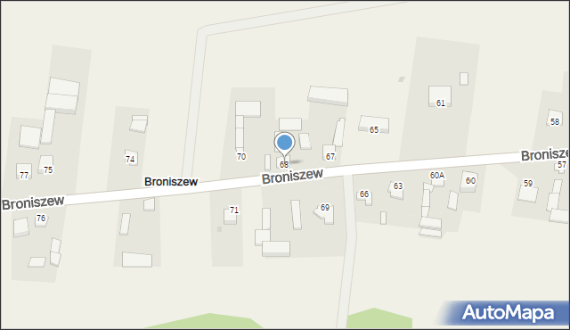 Broniszew, Broniszew, 68, mapa Broniszew