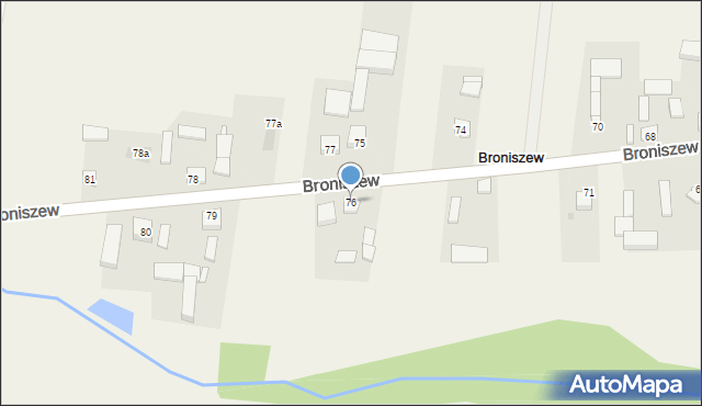 Broniszew, Broniszew, 76, mapa Broniszew