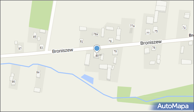 Broniszew, Broniszew, 80, mapa Broniszew