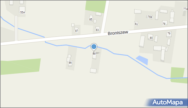 Broniszew, Broniszew, 84, mapa Broniszew