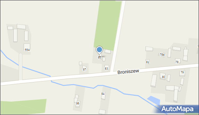 Broniszew, Broniszew, 85, mapa Broniszew