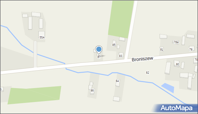 Broniszew, Broniszew, 87, mapa Broniszew