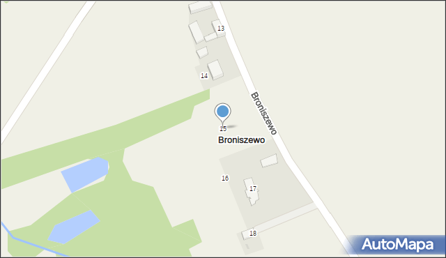Broniszewo, Broniszewo, 15, mapa Broniszewo