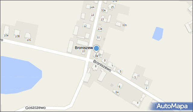 Broniszewo, Broniszewo, 9a, mapa Broniszewo