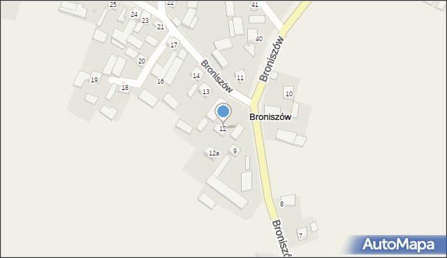 Broniszów, Broniszów, 12, mapa Broniszów