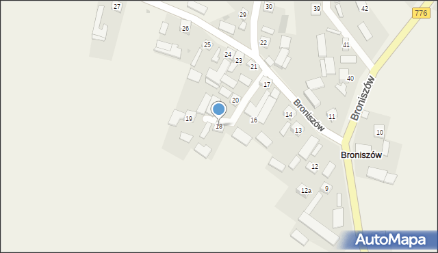 Broniszów, Broniszów, 18, mapa Broniszów