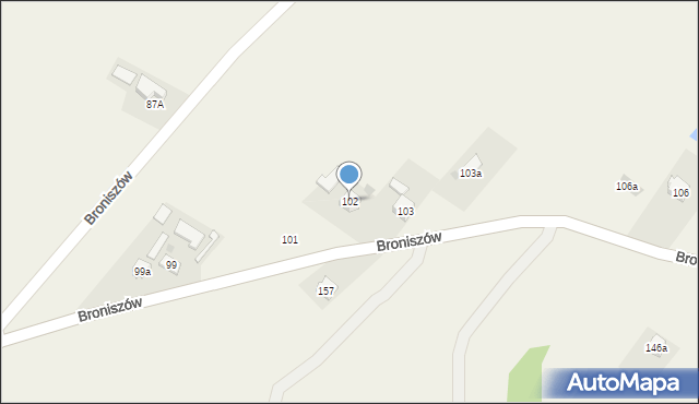 Broniszów, Broniszów, 102, mapa Broniszów
