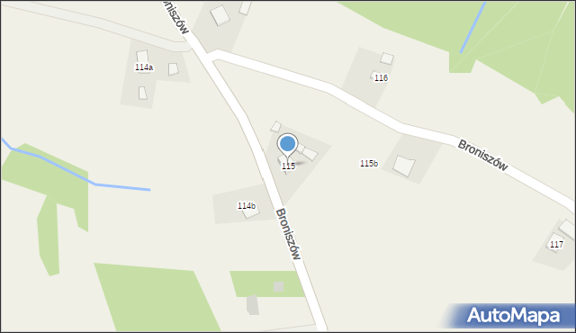 Broniszów, Broniszów, 115, mapa Broniszów