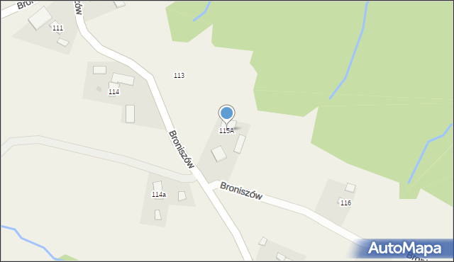 Broniszów, Broniszów, 115A, mapa Broniszów