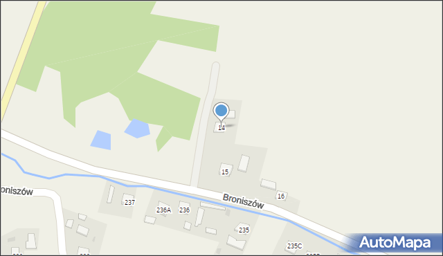 Broniszów, Broniszów, 14, mapa Broniszów