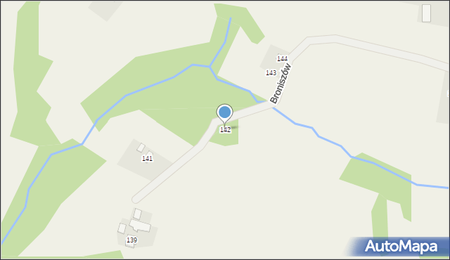 Broniszów, Broniszów, 142, mapa Broniszów