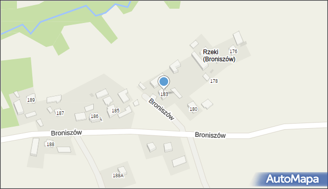 Broniszów, Broniszów, 183, mapa Broniszów