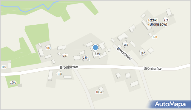 Broniszów, Broniszów, 185a, mapa Broniszów
