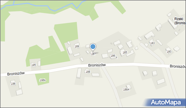 Broniszów, Broniszów, 187, mapa Broniszów