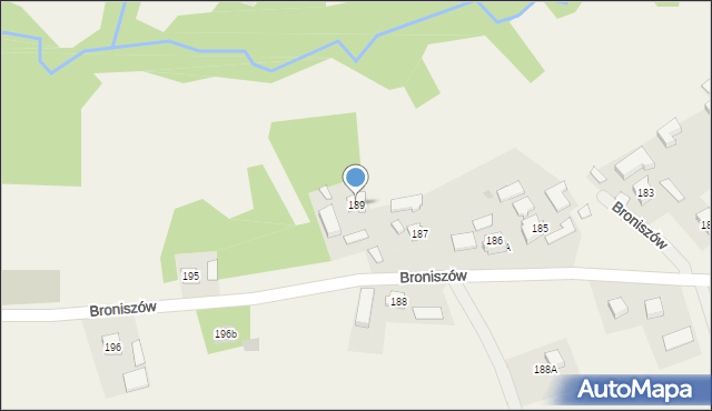 Broniszów, Broniszów, 189, mapa Broniszów