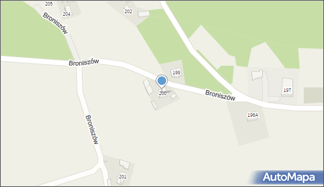 Broniszów, Broniszów, 200, mapa Broniszów