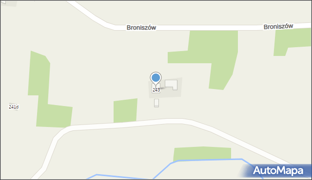Broniszów, Broniszów, 243, mapa Broniszów