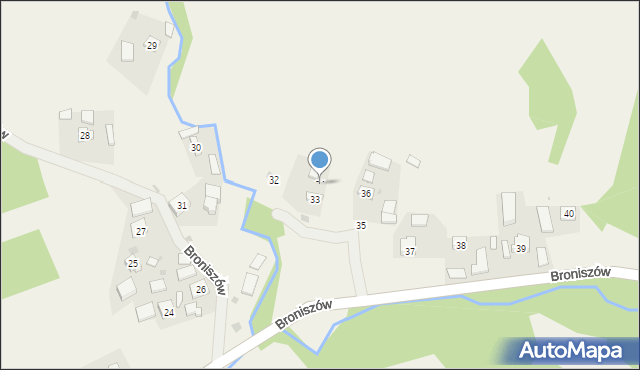 Broniszów, Broniszów, 34, mapa Broniszów