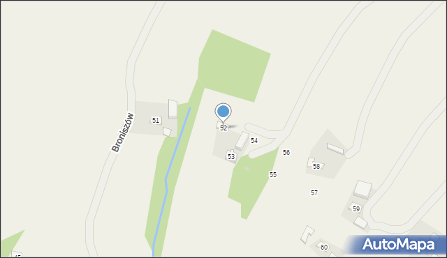 Broniszów, Broniszów, 52, mapa Broniszów