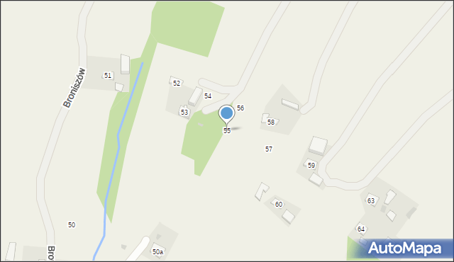 Broniszów, Broniszów, 55, mapa Broniszów