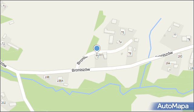 Broniszów, Broniszów, 73, mapa Broniszów