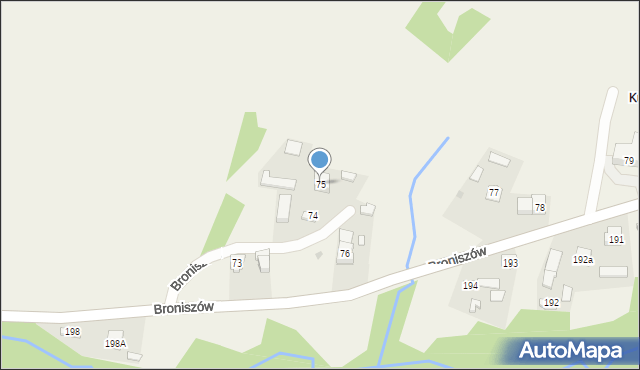 Broniszów, Broniszów, 75, mapa Broniszów