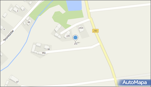 Broniszów, Broniszów, 101, mapa Broniszów