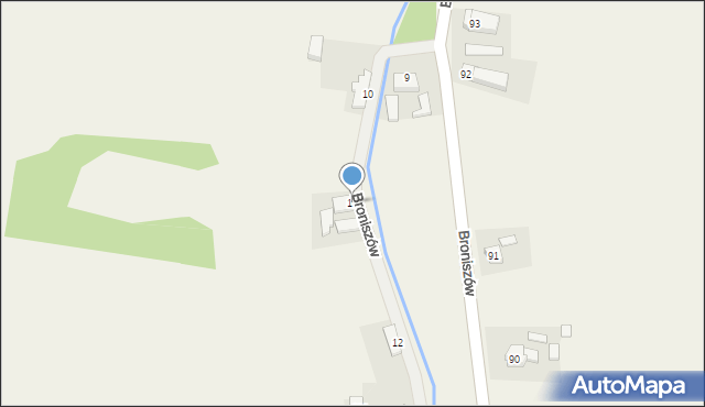 Broniszów, Broniszów, 11, mapa Broniszów