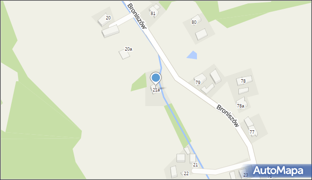 Broniszów, Broniszów, 21a, mapa Broniszów