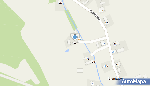 Broniszów, Broniszów, 22, mapa Broniszów