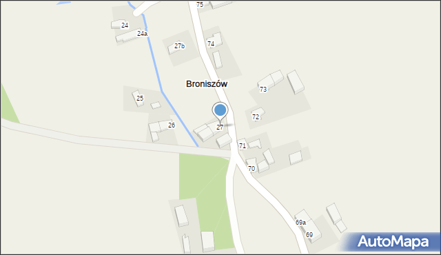 Broniszów, Broniszów, 27, mapa Broniszów