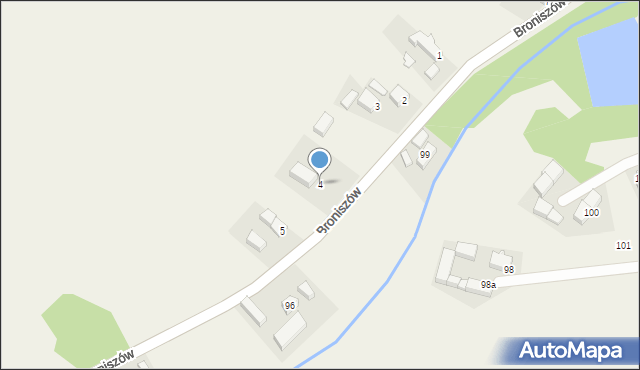 Broniszów, Broniszów, 4, mapa Broniszów