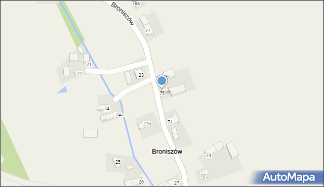 Broniszów, Broniszów, 75, mapa Broniszów