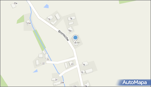 Broniszów, Broniszów, 77, mapa Broniszów
