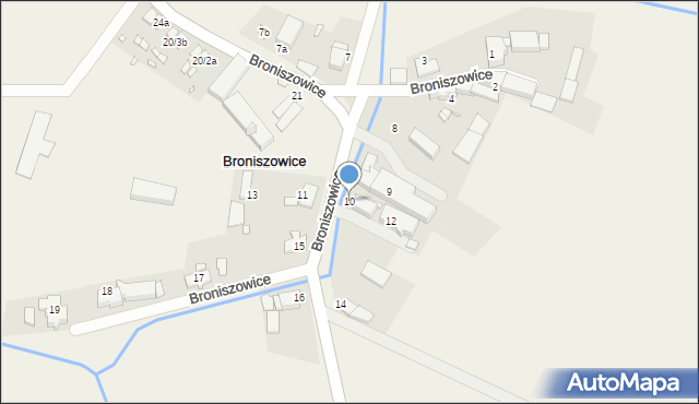 Broniszowice, Broniszowice, 10, mapa Broniszowice