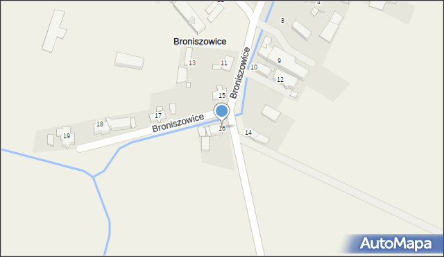 Broniszowice, Broniszowice, 16, mapa Broniszowice