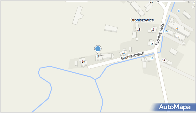 Broniszowice, Broniszowice, 18, mapa Broniszowice