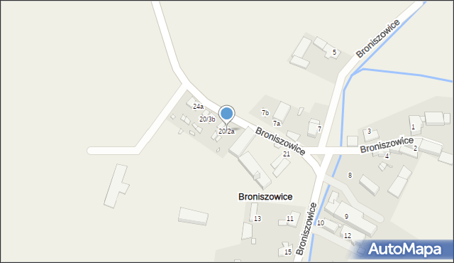 Broniszowice, Broniszowice, 20/2a, mapa Broniszowice