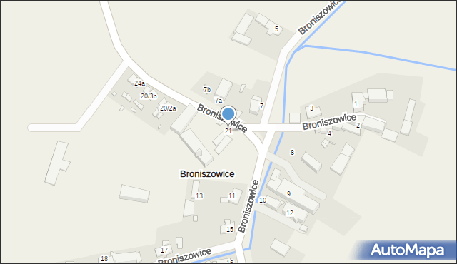 Broniszowice, Broniszowice, 21, mapa Broniszowice