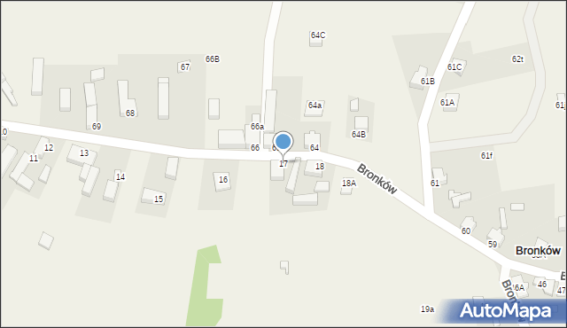 Bronków, Bronków, 17, mapa Bronków