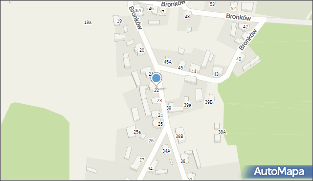 Bronków, Bronków, 22, mapa Bronków